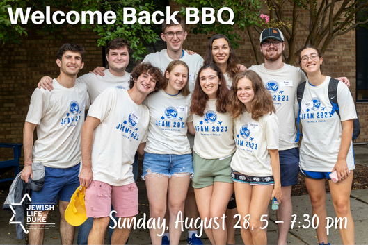 Welcome Back BBQ, Sunday Aug 28, 5-730 pm